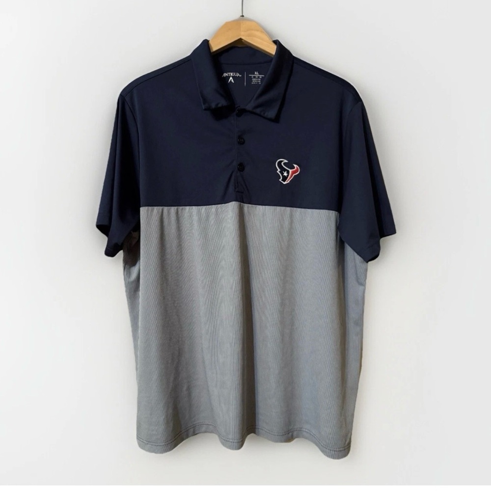 Antigua Houston Texan Navy striped Polo shirt